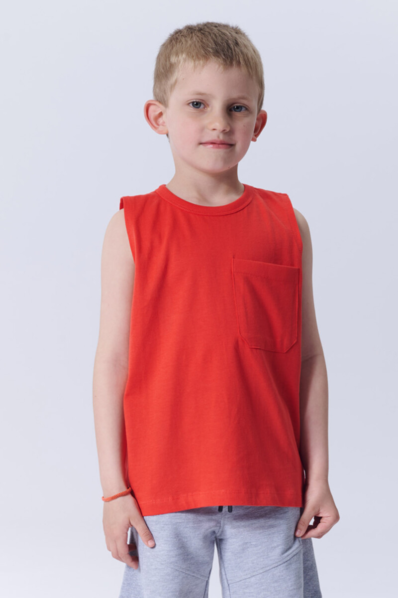 Musculosa con bolsillos - Rojo 