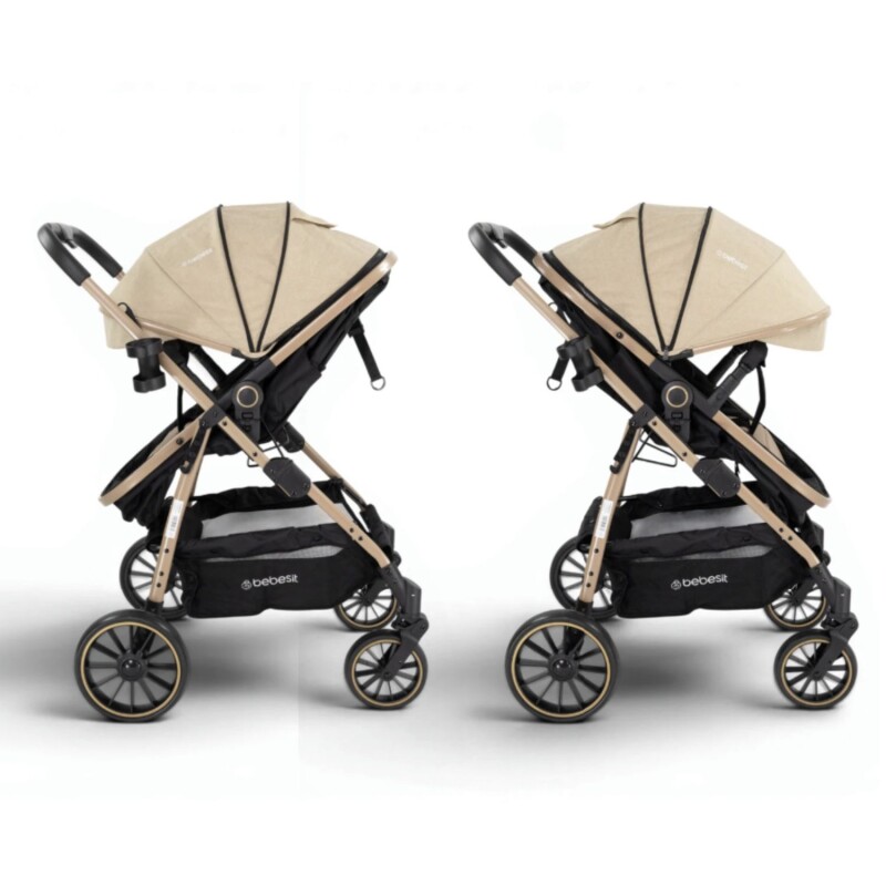 Coche de bebé Bebesit Travel System Jumbo con Baby Silla Gris