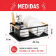 Escurridor con bandeja y asa de madera NEGRO