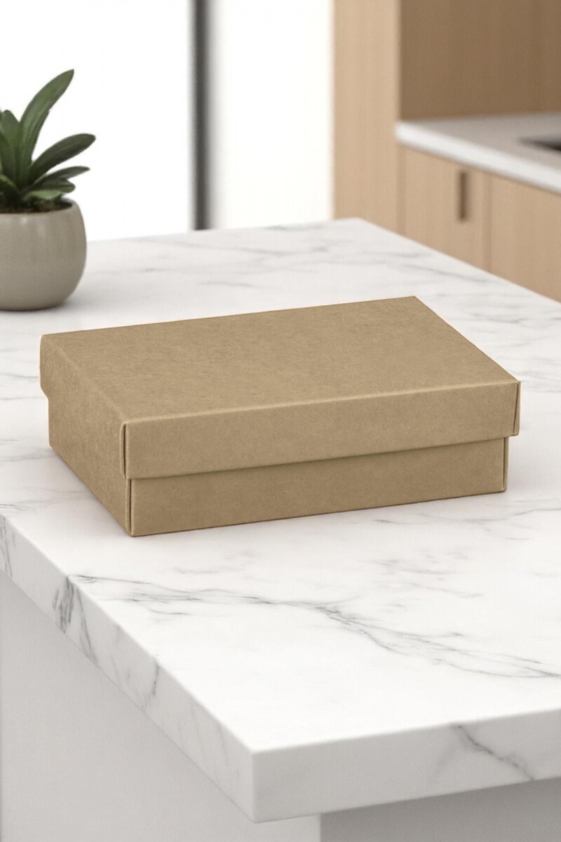 Caja base+tapa 9,5x6,5x4 cm. - KRAFT MARRON 