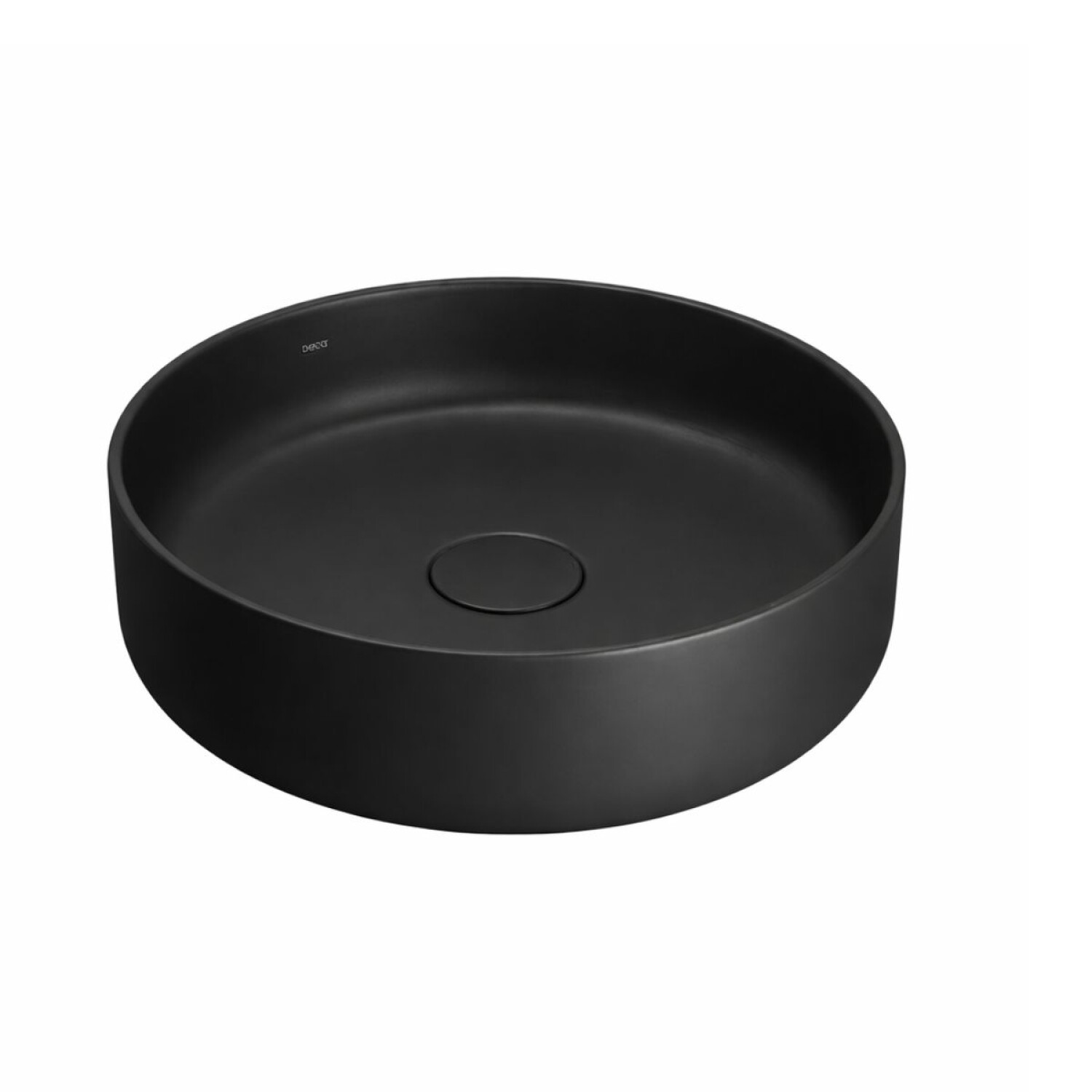 Bacha De Apoyo Redonda 40 Cm Negro Mate Deca — Loysa