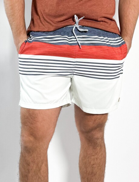 Short de baño estampado Lanzani Naranja