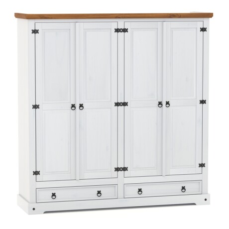 Ropero Madera 4 Puertas Blanco Linea Rustica Ropero Madera 4 Puertas Blanco Linea Rustica