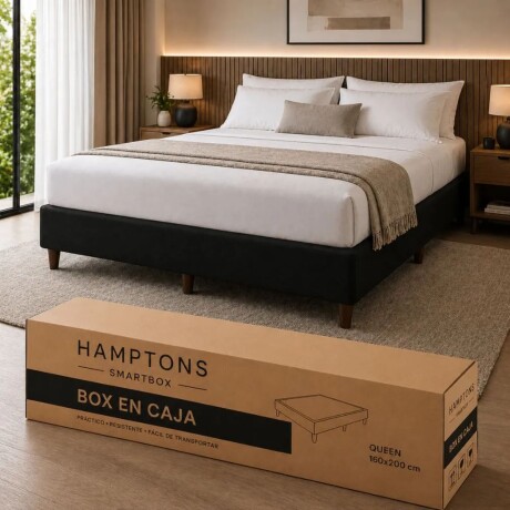 Smart Box Hamptons Extra King 200x200 cm Negro
