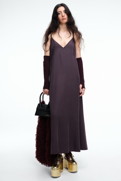VESTIDO LARGO Bordo