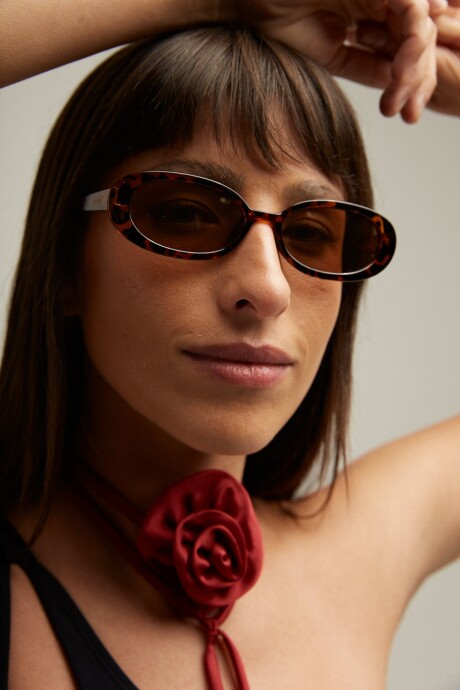 CHOKER FLEUR SATIN RED