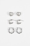 Set de tres aros wavy plateado