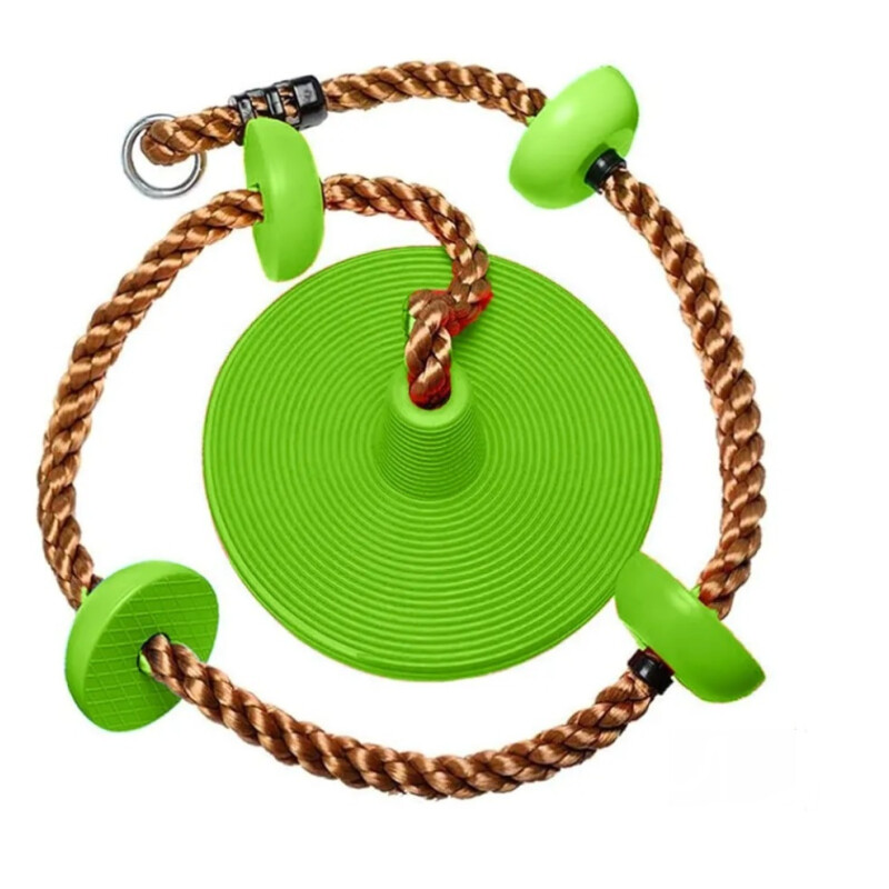 Cuerda Escalar con Disco y Peldaños Verde