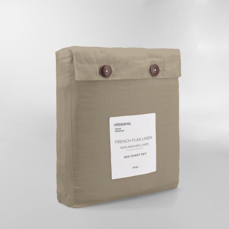 SÁBANA FRENCH FLAX LINEN VERDE OSCURO - QUEEN