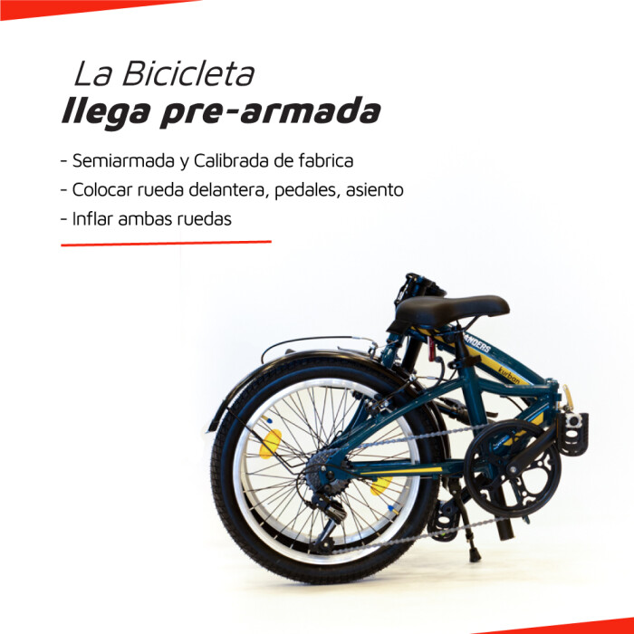 Bicicleta Plegable cuadro aluminio rod 20 y cambios Shimano Azul Petroleo