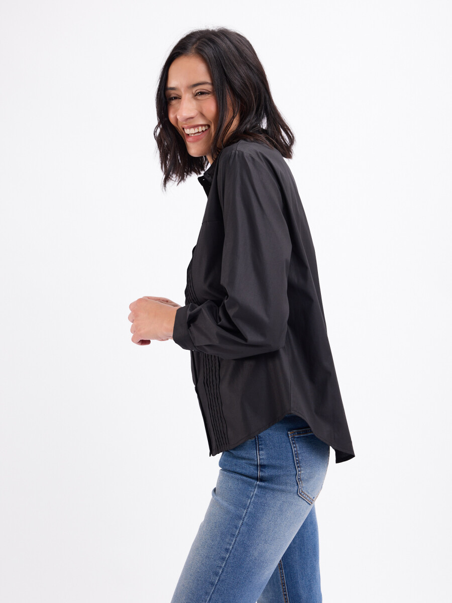 Camisa con tablas Florencia - negro 