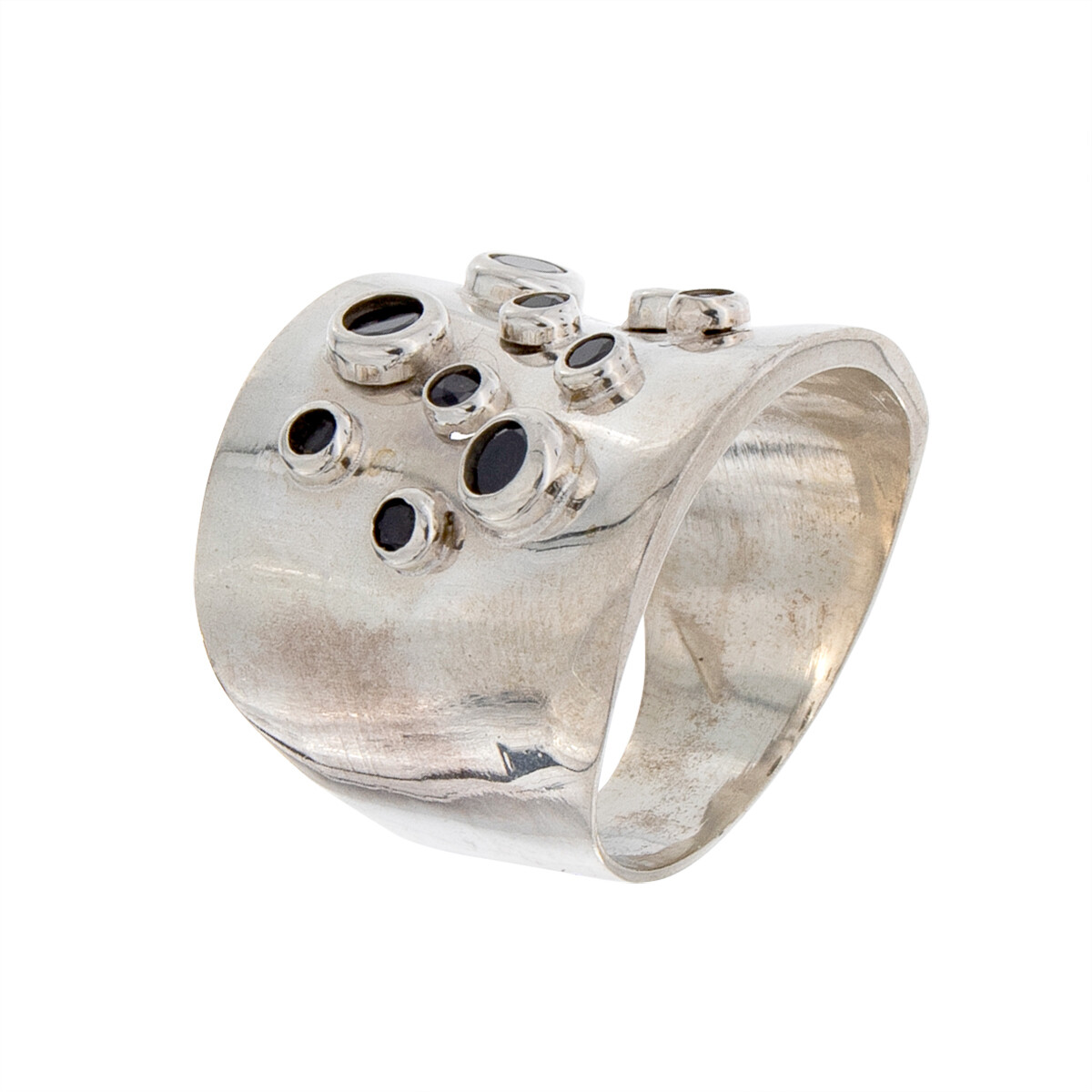 Anillo de plata 925 con circonias. 