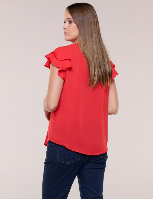 Blusa Manga Volados ROJO