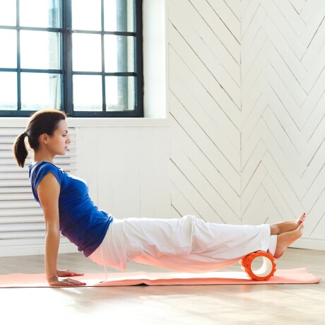 Rolo Pilates Yoga Rodillo Sensitivo 33cm Masajeador Celeste