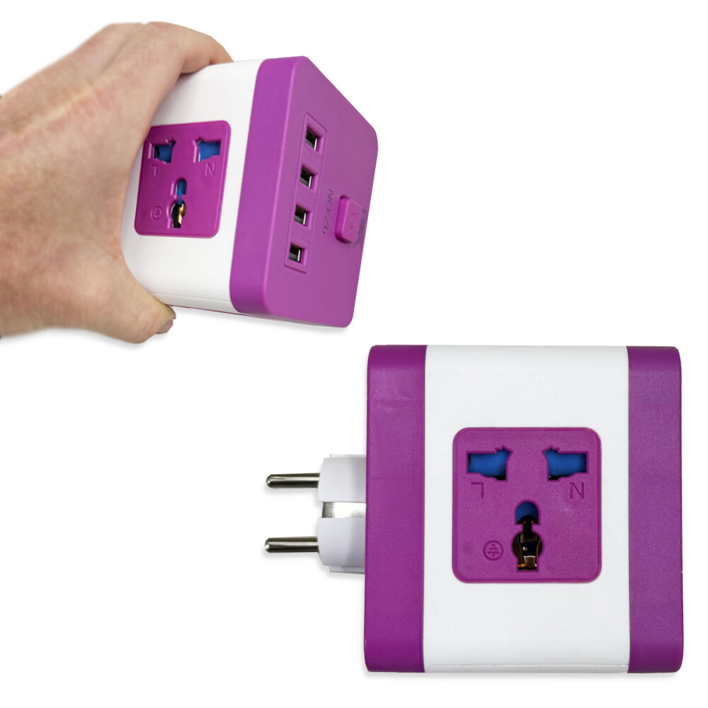 Alargue De Enchufes En Forma De Cubo Rosa