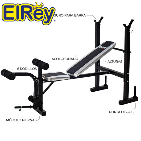 Banco Pecho + Scott + Barra 150 +2 Mancuernas +40kg Cmb001238