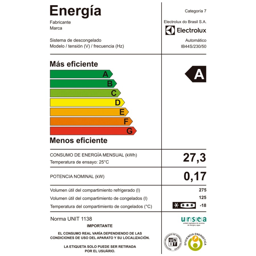 Heladera Freezer Abajo 429 Lts. Electrolux IB44S Heladera Freezer Abajo 429 Lts. Electrolux IB44S