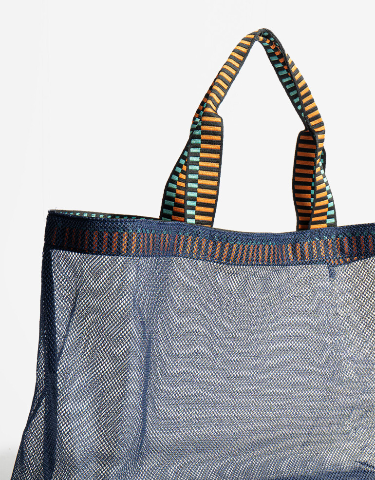 Shopper Shopper De Mesh - Azul Marino
