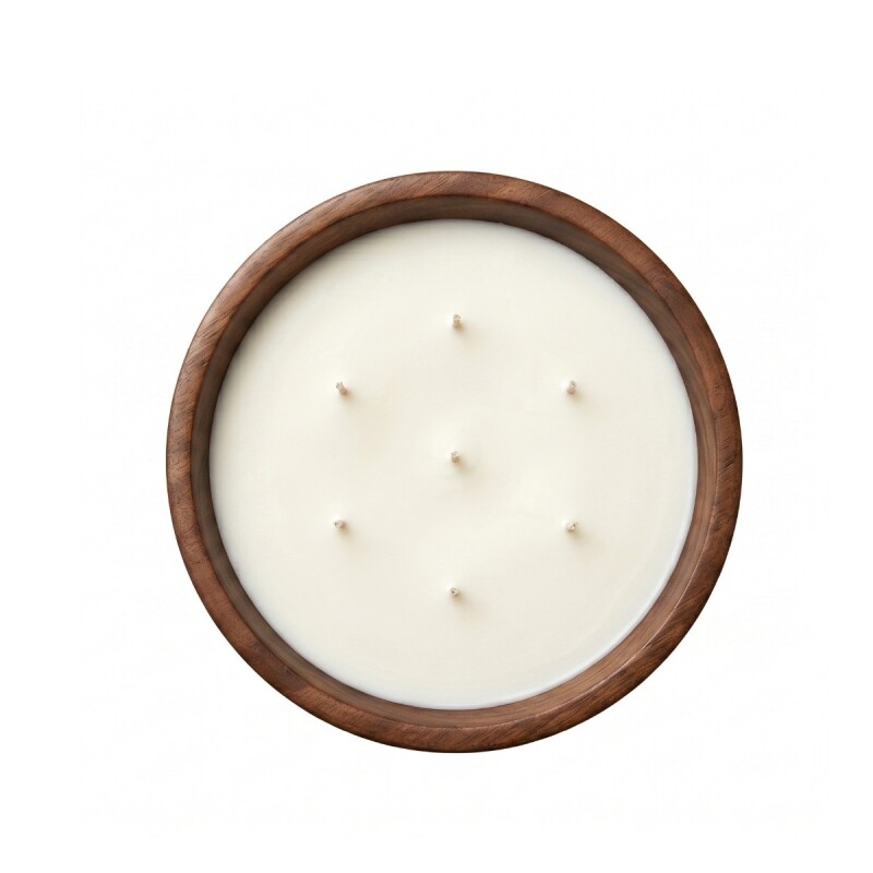 VELA AROMATICA RED C/BASE MADERA 25X5CM Unica