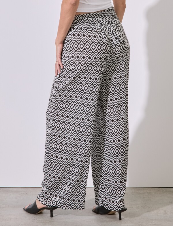 Pantalon Pull On Print NEGRO/BLANCO