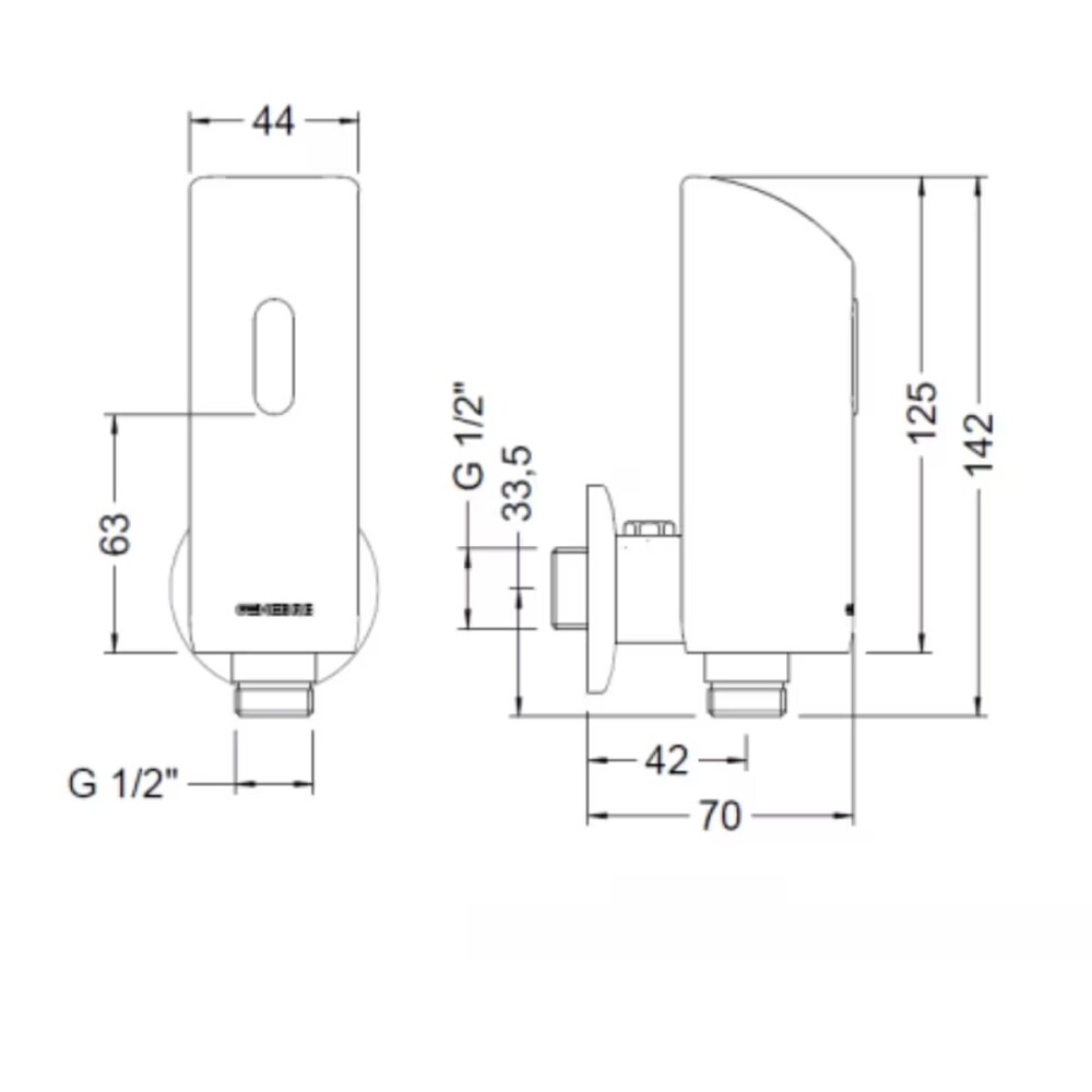 Grifo de urinario con sensor y batería Genebre Grifo De Urinario Con Sensor Y Batería Genebre