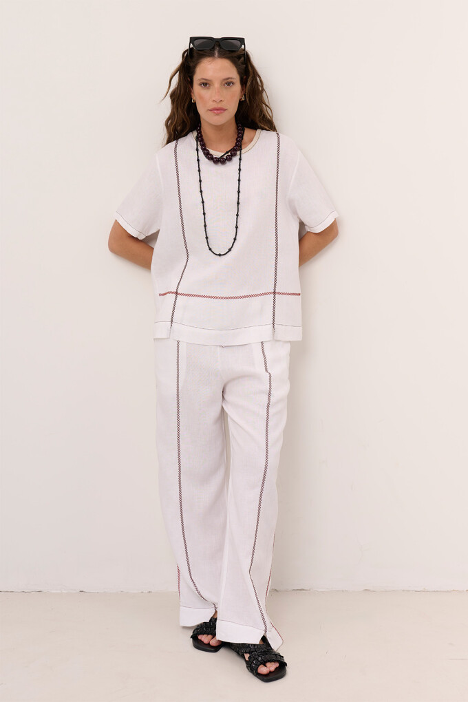 PANTALON LINO CRUZ BLANCO