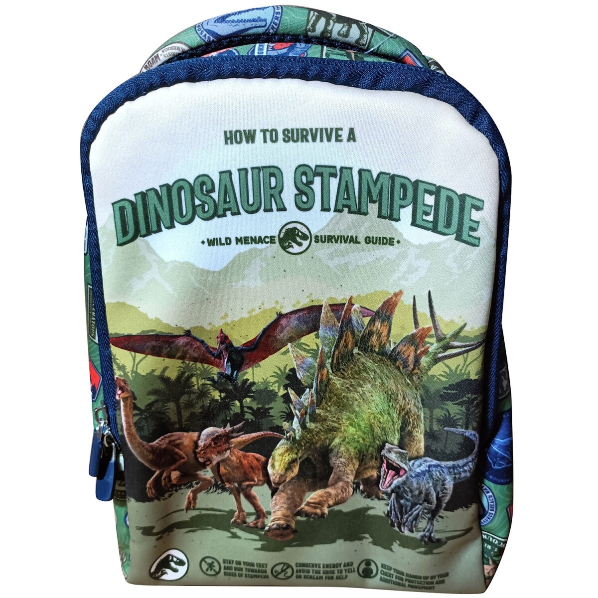 Mochila infantil en neopreno con personajes 27 cm - JURASSIC AZUL 