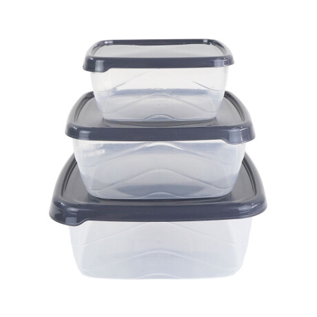 Recipiente de plastico x3 con tapa Recipiente de plastico x3 con tapa