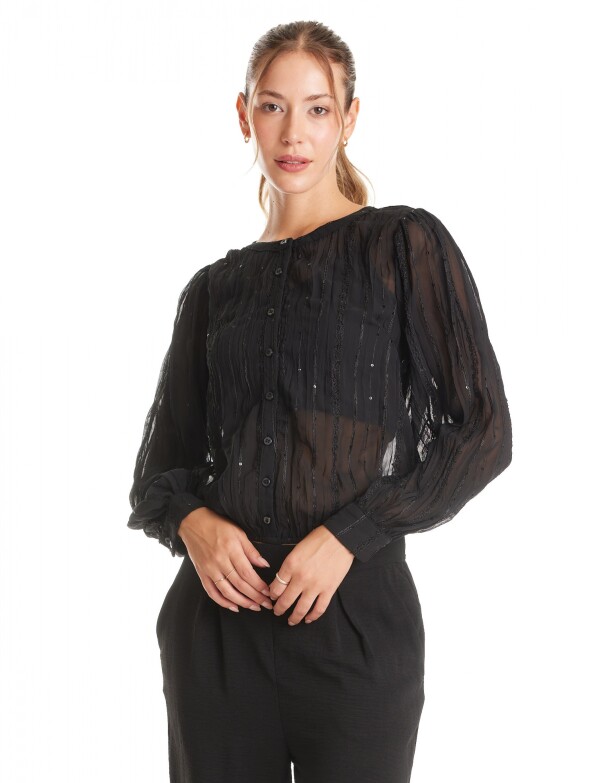 Blusa Traslucida NEGRO
