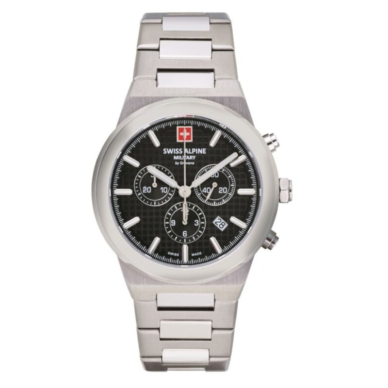 Reloj Swiss Alpine Military Pioneer 7048.9137 para hombre con correa de acero Negro