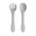 Set Infantil de Cubiertos con Cuchara y Tenedor en Silicona Gris