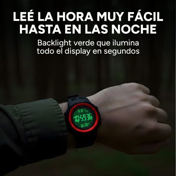 Reloj Deportivo Digital Resistente Al Agua Color Rojo