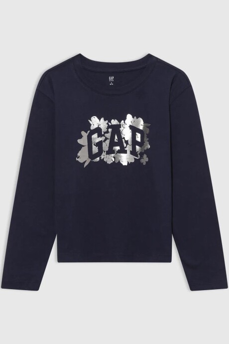 Remera Logo Gráfico Manga Larga Niña Navy Uniform