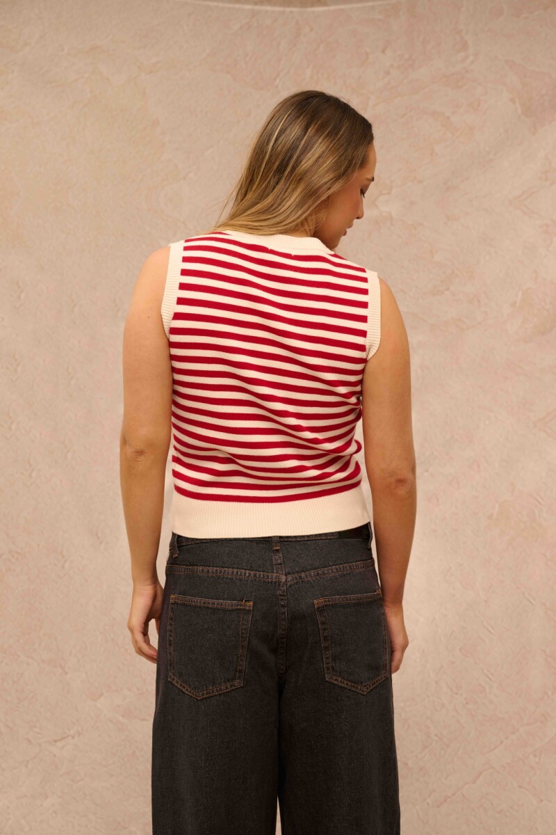 TOP DALIA - RAYADO ROJO Y CRUDO TOP DALIA - RAYADO ROJO Y CRUDO