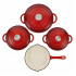 Juego Ollas Hierro Fundido Esmaltado 7 Piezas ROJO