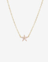 Cadena Corta con Dije Cubic zirconia Collar Con Dije Floral Cubic Dorado - Dorado