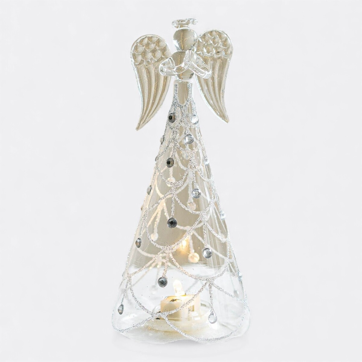 Veladora Ángel Navideño De Cristal - Modelo C 