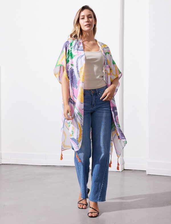 Kimono Printed MULTI/ROSA