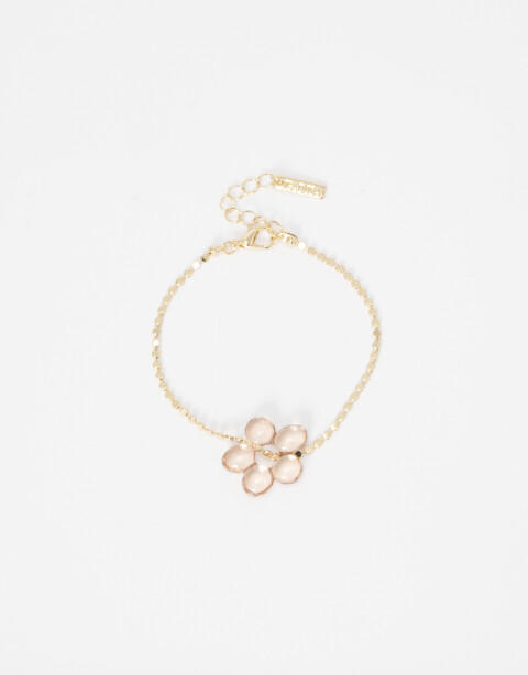 Pulseras Flexibles Acrilico Pulsera Flexible Flor Acrílico - Dorado