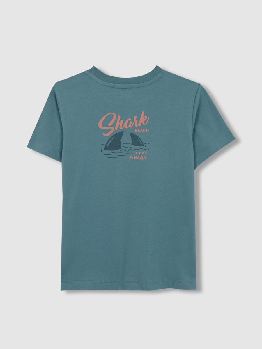 Camiseta Print Tiburon Azul Claro