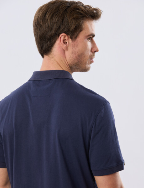 REMERA POLO LISA JERSEY Azul Oscuro
