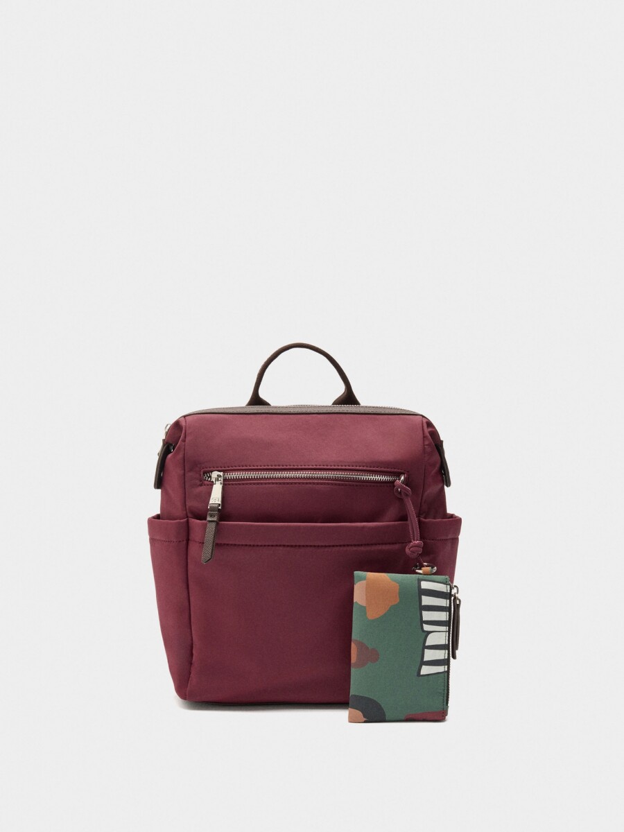 Mochila De Nylon Para Portátil 13" burdeos