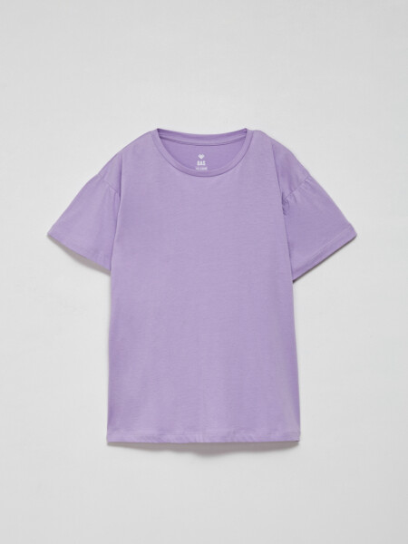 Camiseta manga corta volado Lila