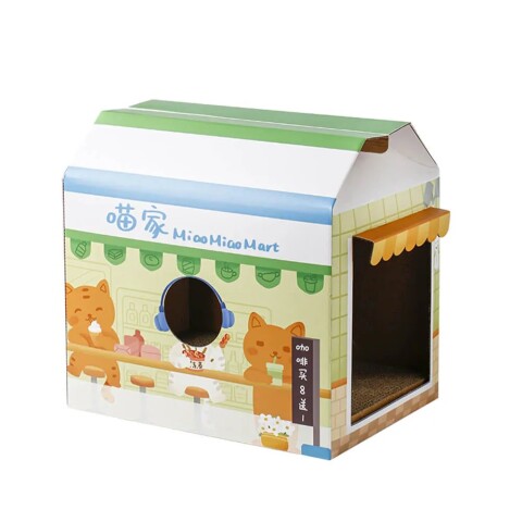 Casa Para Gato x2 Rascador Interno Carton Caja Mascota Cucha Casa Para Gato x2 Rascador Interno Carton Caja Mascota Cucha