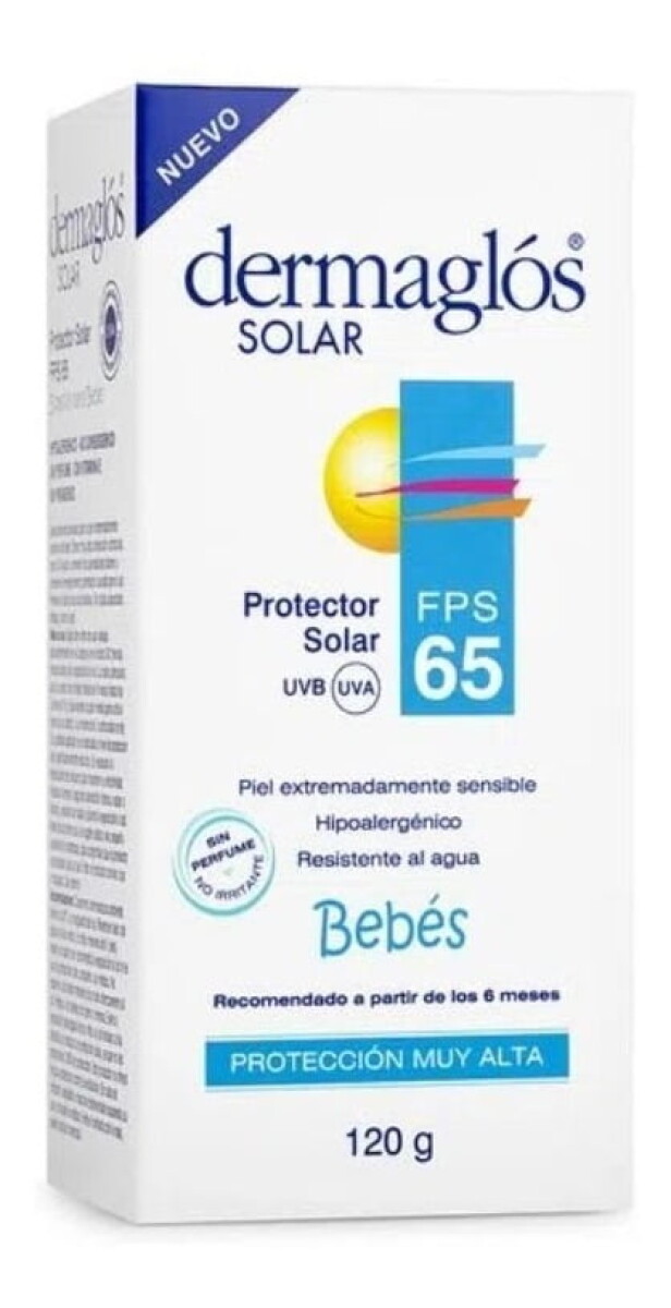 Dermaglos Protector Solar FPS65 Bebés 120 gr | Protección Solar Infantil Alta