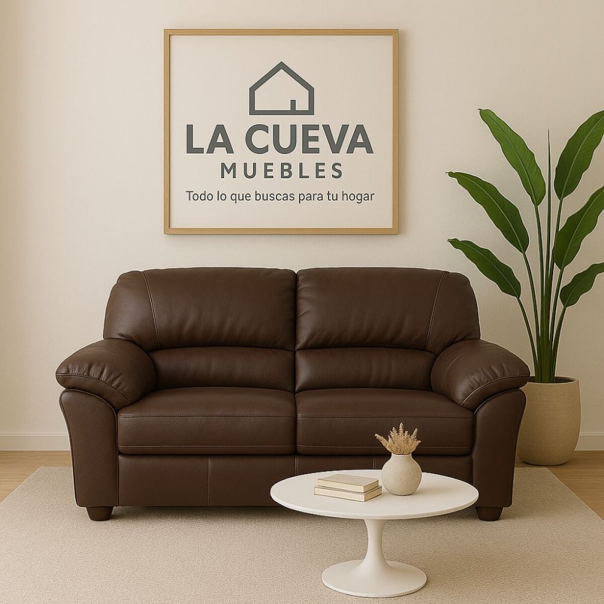 Sillon 2 cuerpos Cuero Natural - Chocolate 