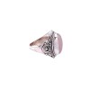 Anillo Oval labrado-Plata 925-Piedra cuarzo rosa-AN4548 conpiedra