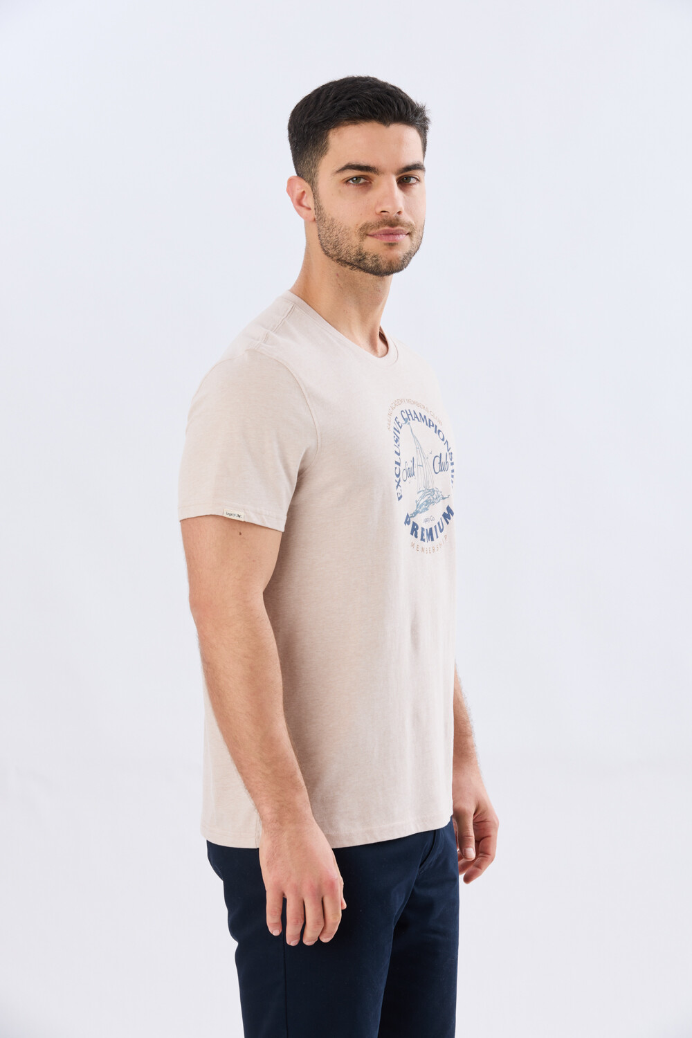 REMERA ESTAMPADA DE ALGODÓN Beige
