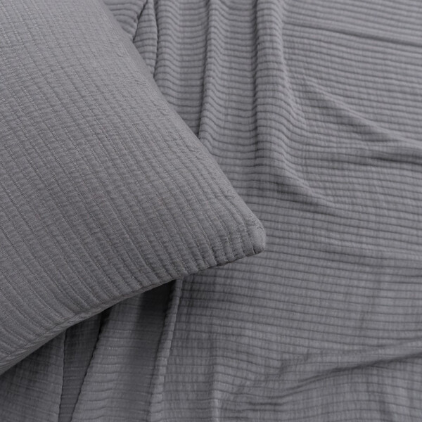 CUBRECAMA BAMBOO MUSLIN GRIS - KING
