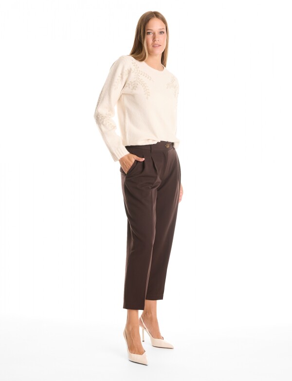 Pantalon Pinzas MARRON